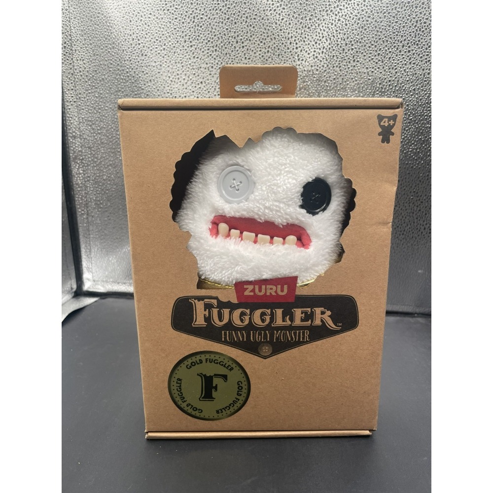 ZURU Fuggler Gold Edition Sir Splodge White Plush Funny Ugly Monster 9" New